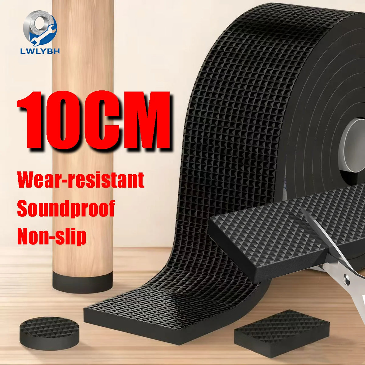 ruban adhésif antichoc noir texture grille anti glissement protège meuble moderne