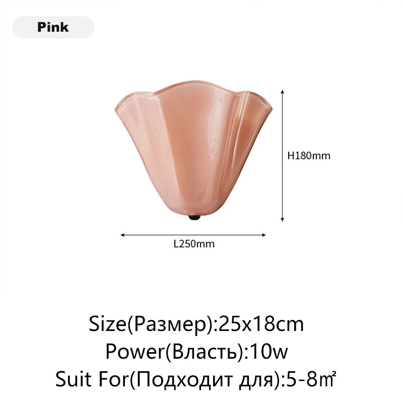 appliques murales led colorées verre transparent moderne éclairage quotidien blanc vert rose rouge