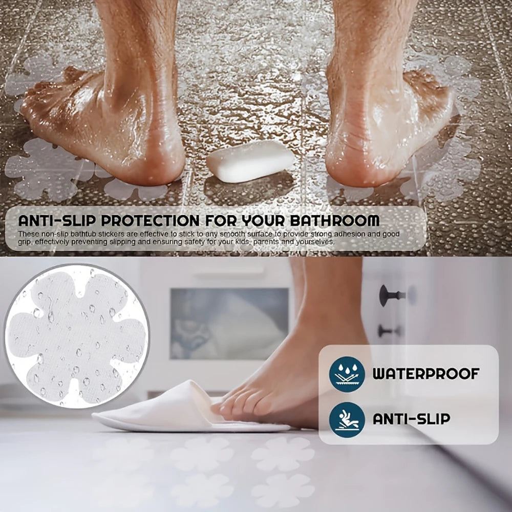 autocollants antidérapants fleur modernes adhésifs salle bain piscine escaliers bleu rose blanc