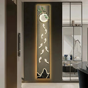 lampe murale moderne poissons relief asiatique fixation murale éclairage douxintérieur élégant décoration verte feuillessphere