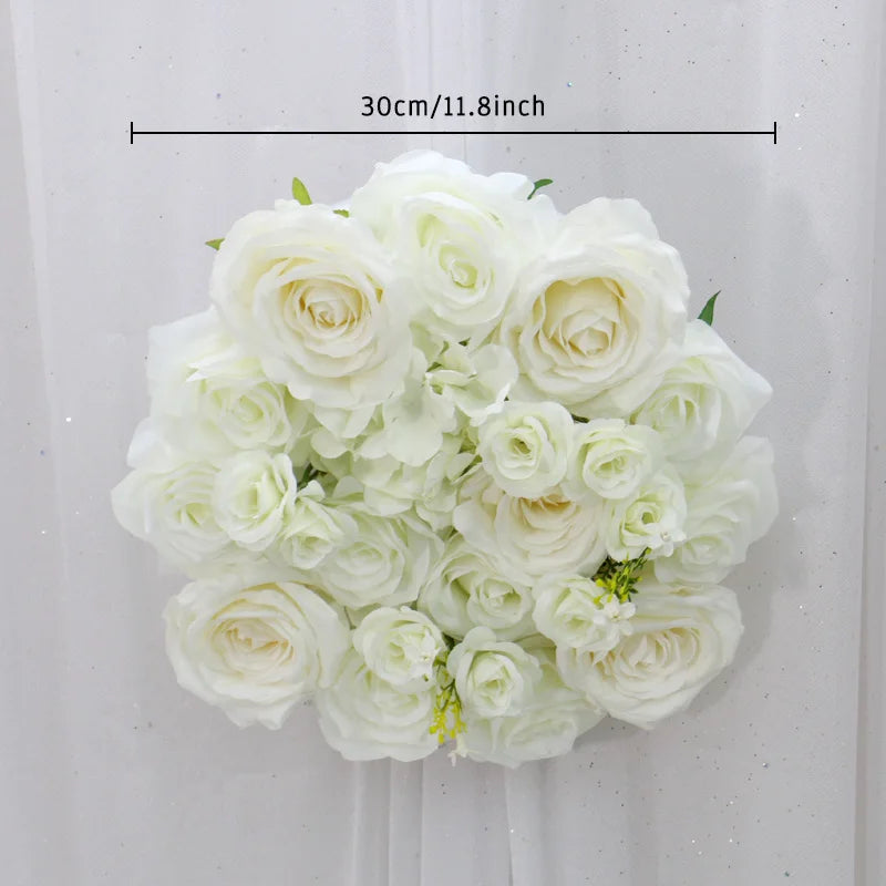arche décorative fleurs roses blanches artificielles mariage décoration murale blanche fête anniversaire