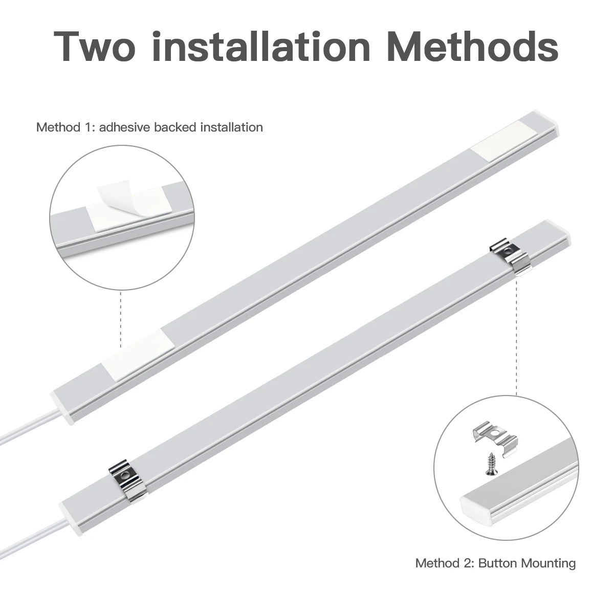 lampe placard led 30cm blanc moderne adhésif interrupteur tactile câble usb
