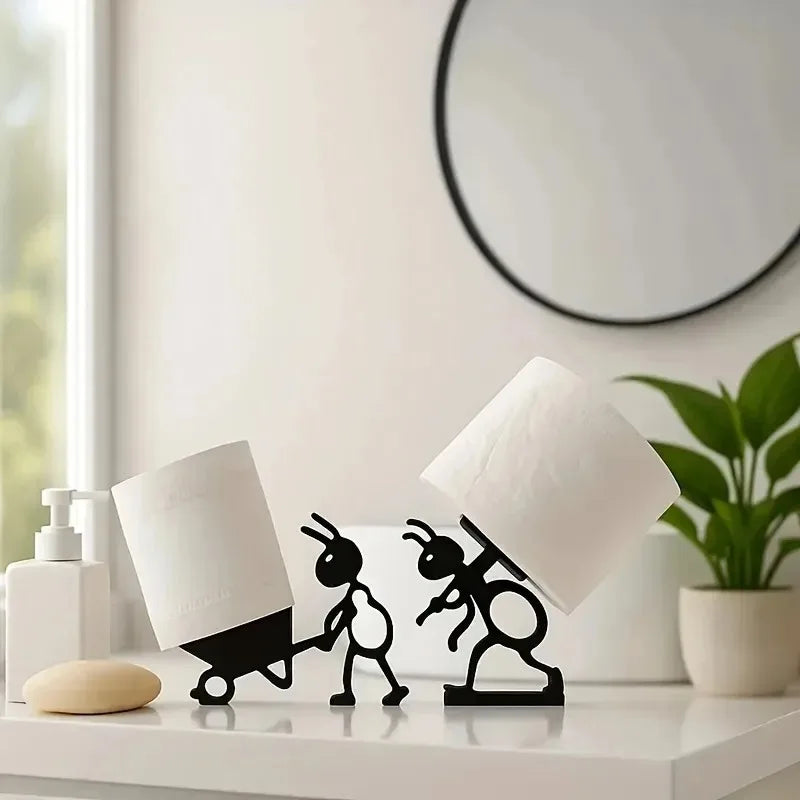 porte rouleau papier toilette forme insecte noir blanc minimaliste moderne