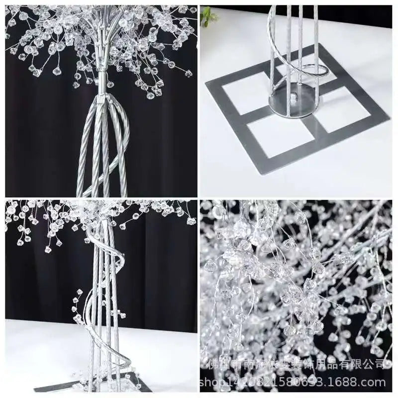 décoration mariage arbre métal transparents branches argentées led élégante festive moderne