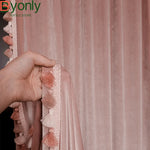rideau occultant velours rose pâle opacité classique maison 100 polyester
