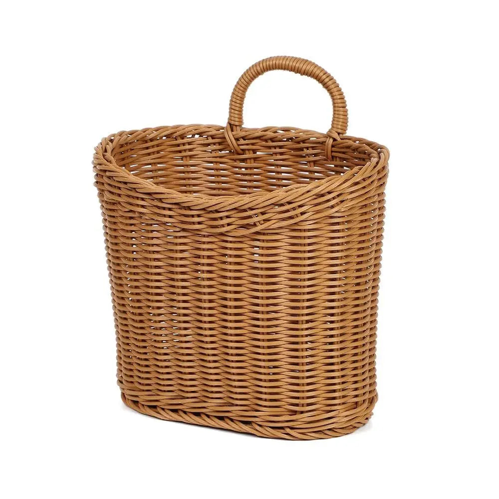panier rangement tressé marron traditionnel respectueux environnement utilisation multiple poignées