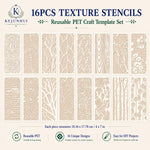 pochoirs peinture réutilisables 16 pièces motifs floraux géométriques moderne décor maison adhésifs plastique transparents