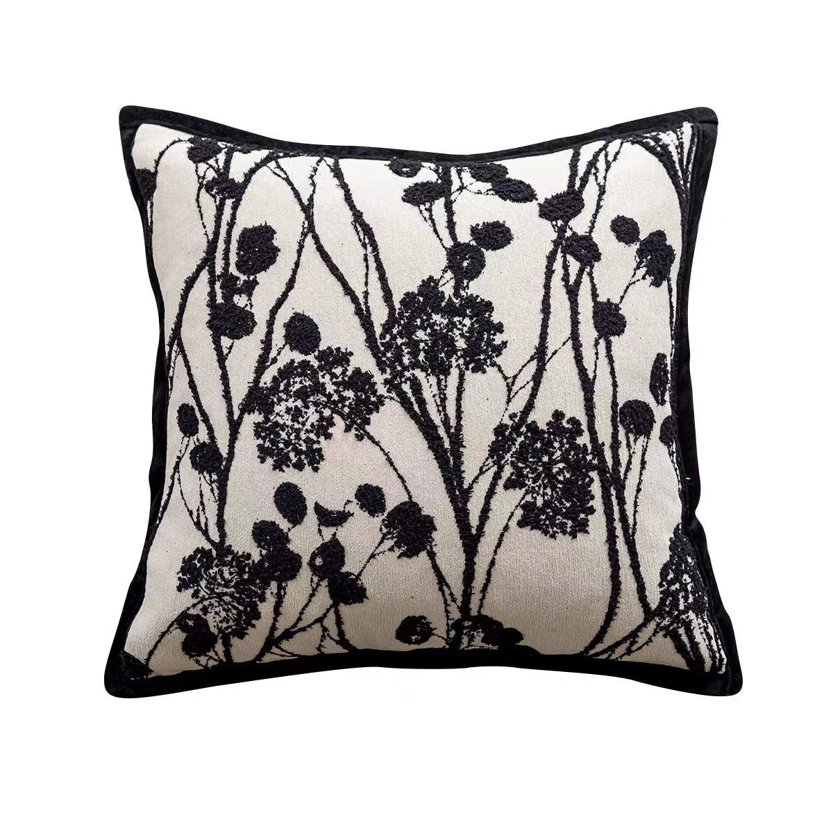housse coussin géométrique noir blanc modernes 45x45cm amovibles lavables adultes casa bohème