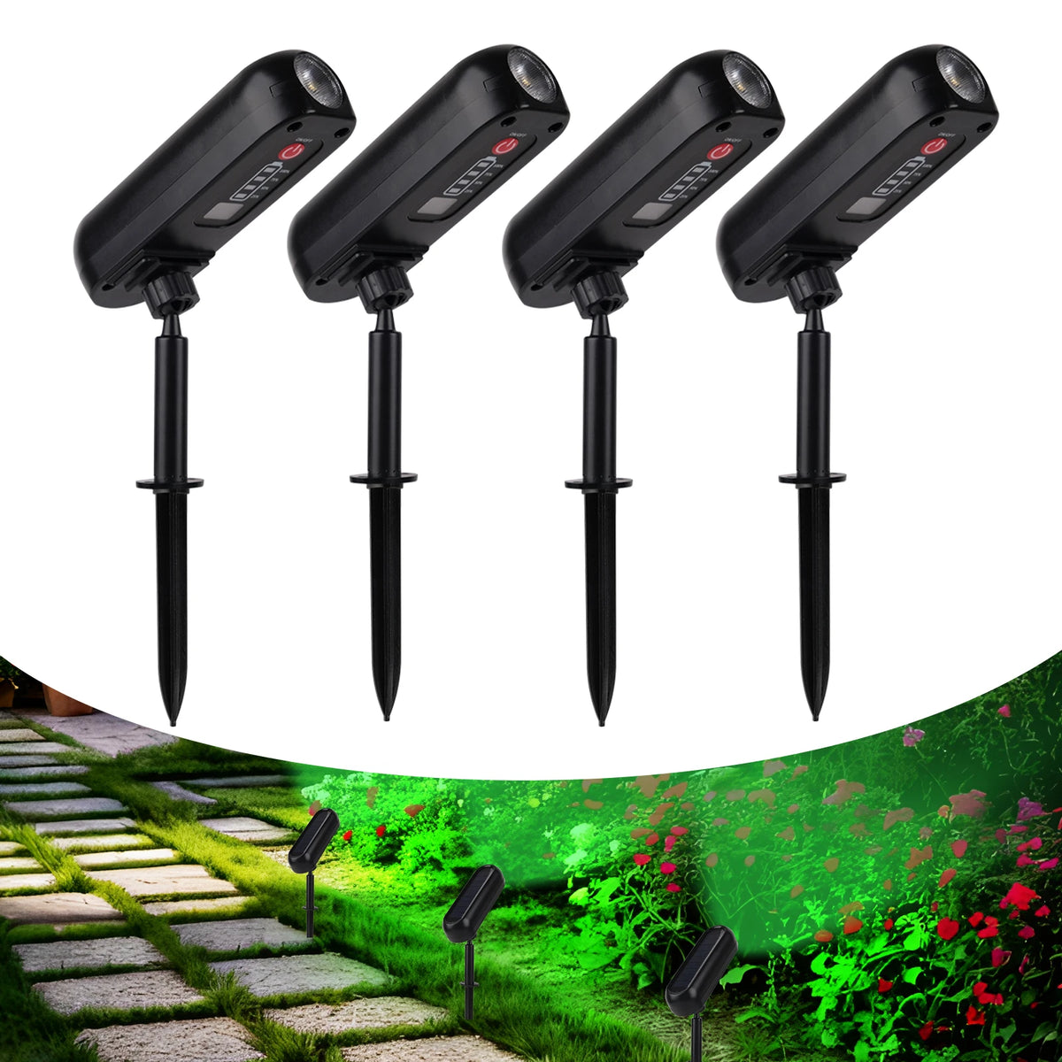 projecteurs solaires led extérieurs ip65 mur sol auto verte noire moderne minimaliste