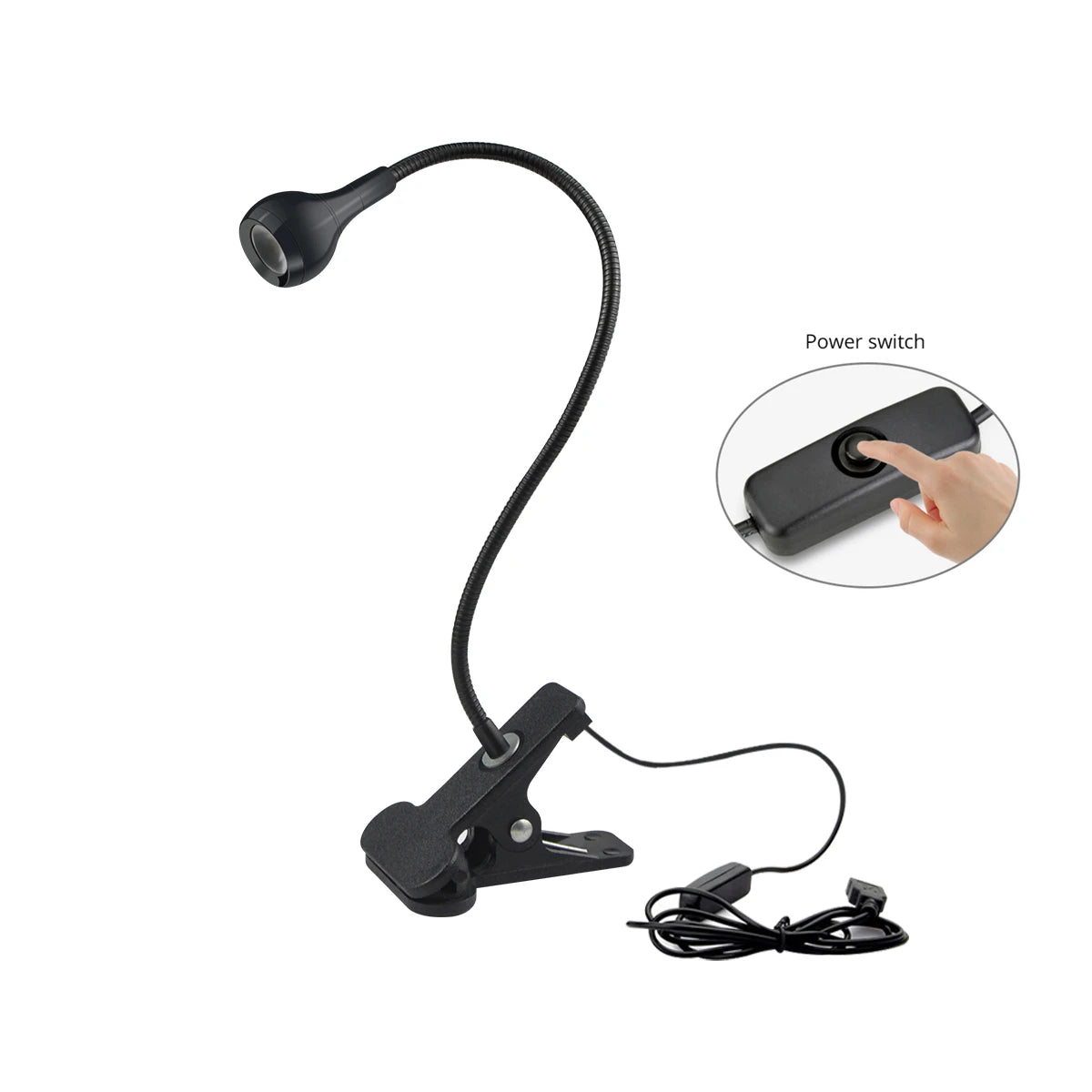 lampe moderne led flexible noir sans ombre pince usb portable minimaliste