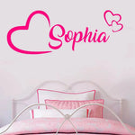 autocollant mural lettre sophia rose moderne élégant adhésif salon chambre coucher