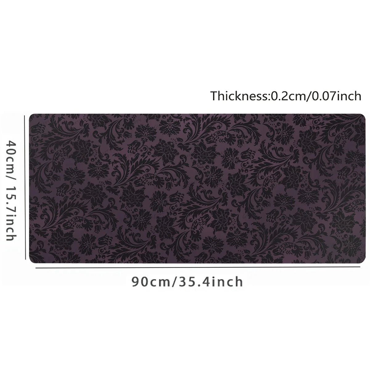 tapis souris jeu floral violet foncé noir antidérapant caoutchouc polyester élégant classique adhésif