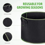 sacs culture légumes fibre végétale noir poignées portables 10 gallons 50 pièces