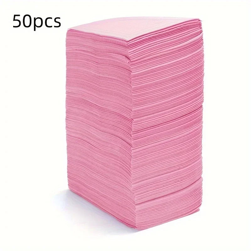 serviettes jetables rose noir bleu clair rayures horizontales simples pack 50 pièces tissu imperméable