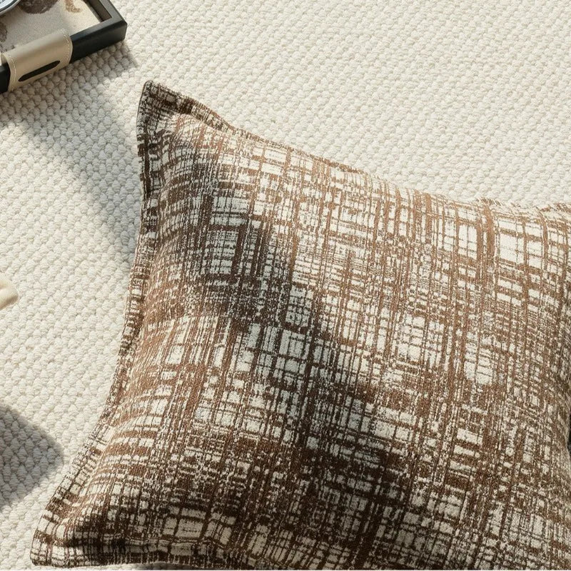 coussins décoratifs géométriques polyester beige marron modernes maison voiture decoration interieur jacquard