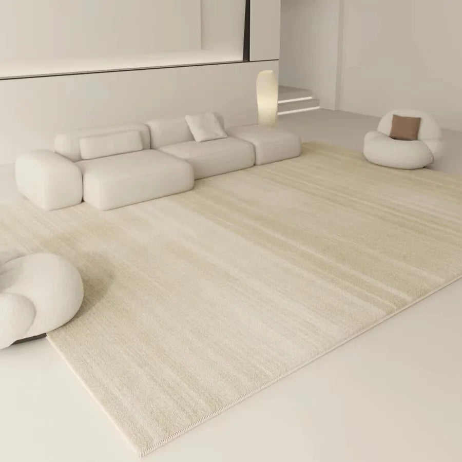 tapis moderne rayures horizontales motifs géométriques beige clair salon chambre polyester