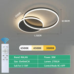 plafonnier moderne or blanc circulaire led télécommande minimaliste semi encastrée
