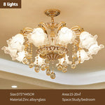 lustre doré cristal fleurs classique baroque salon encastrée led 2000lm 82000lm