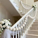 guirlande décoratives mariage anniversaire blanc crème rose bleu clair festif éligant semi transparent voile