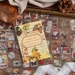 autocollants multicolores fleurs papillons scrapbooking vintage carnet notes diy étiquettes adhésives