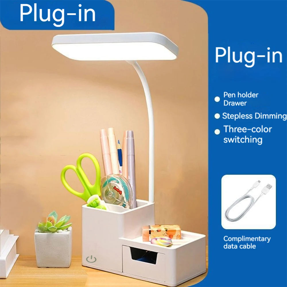 lampe moderne rechargeable led blanc mat protection yeux dimmable usb niveaux