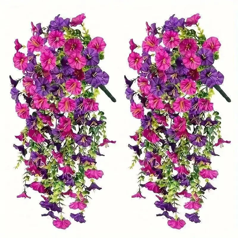 guirlande fleurs artificielles violet rose vert feuilles modernes extérieur intérieur