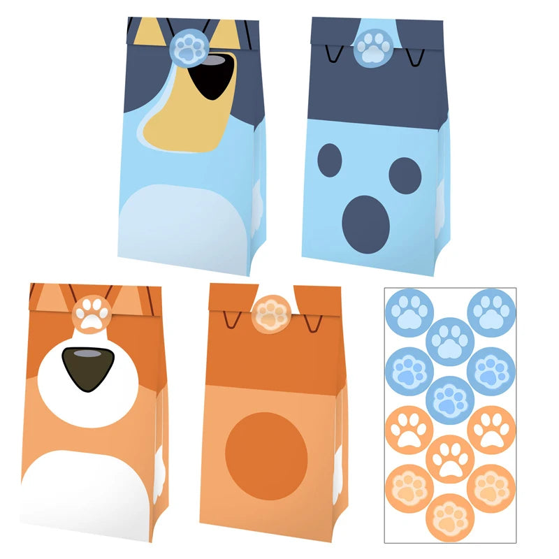 kit decoration anniversaire chien bleu assiettes gobelets serviettes guirlande support cupcake decor animaux