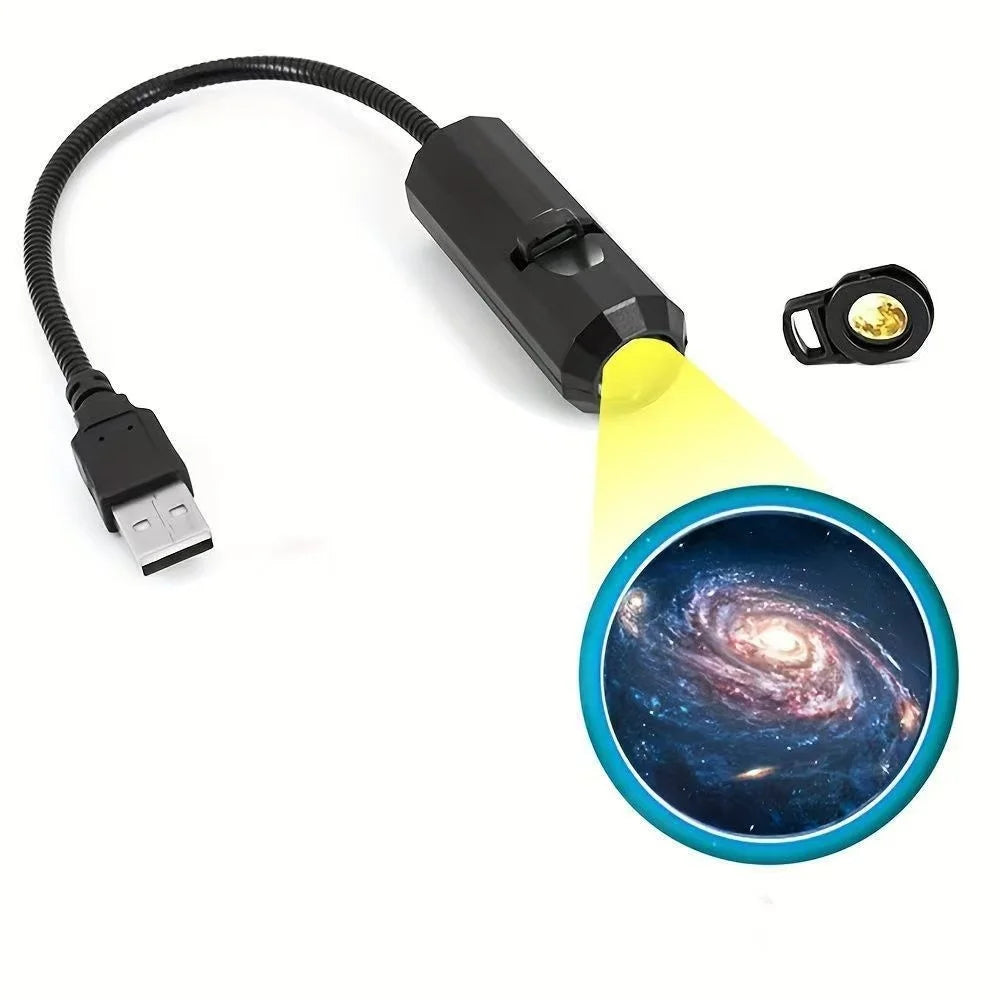 projecteur mural étoiles galaxie noir blanc bleu jaune adhésif usb alternatif technologie