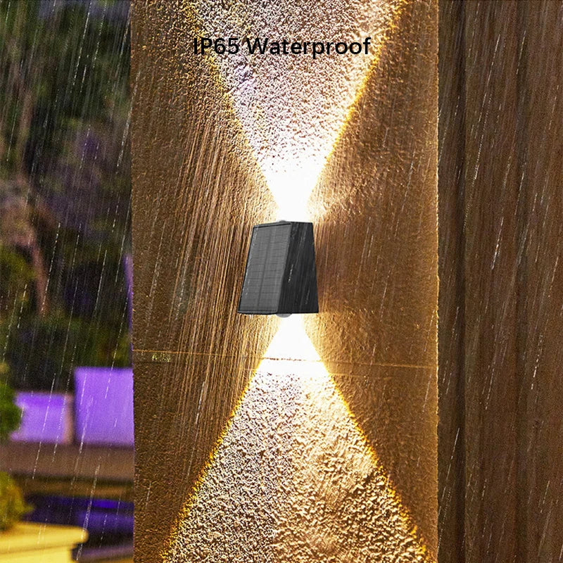 lumière murale led solaire ip65 étanche ambiance rgb contemporaine adhésifextérieur