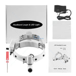 loupe tête lampe led réglable batterie lithium ceinture ajustable moderne opacité simili cuir blanc