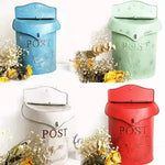 boîte lettres murale métal rose clair fleurs oiseaux vintage romantique motifs floraux doré postextérieur