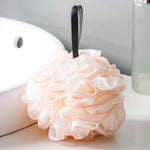 éponge bain boule rose beige bleu olive texturée douce semi transparente