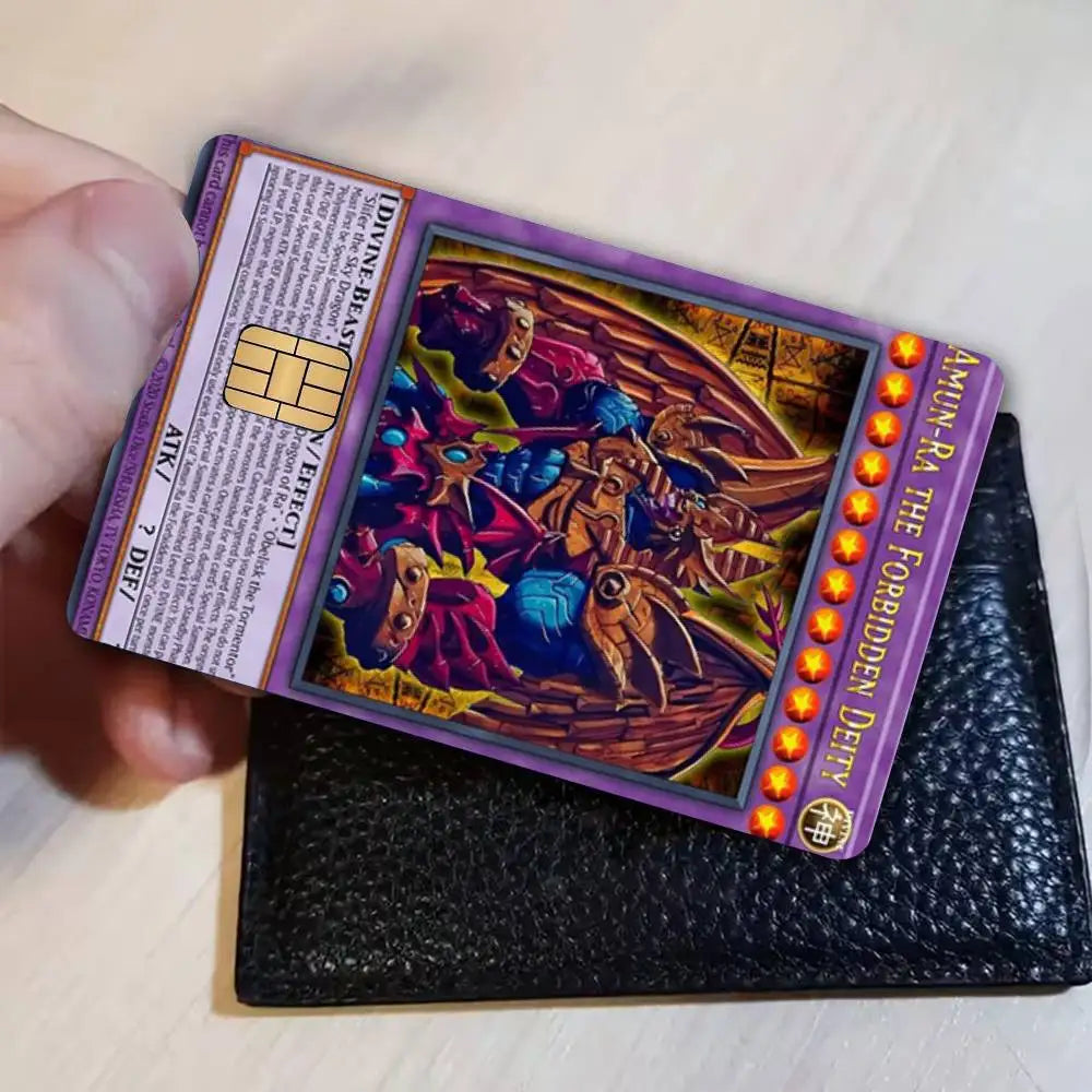 autocollants carte crédit yu gi oh violet multicolore illustrations brillantes adhésifs cartes jeu dimension