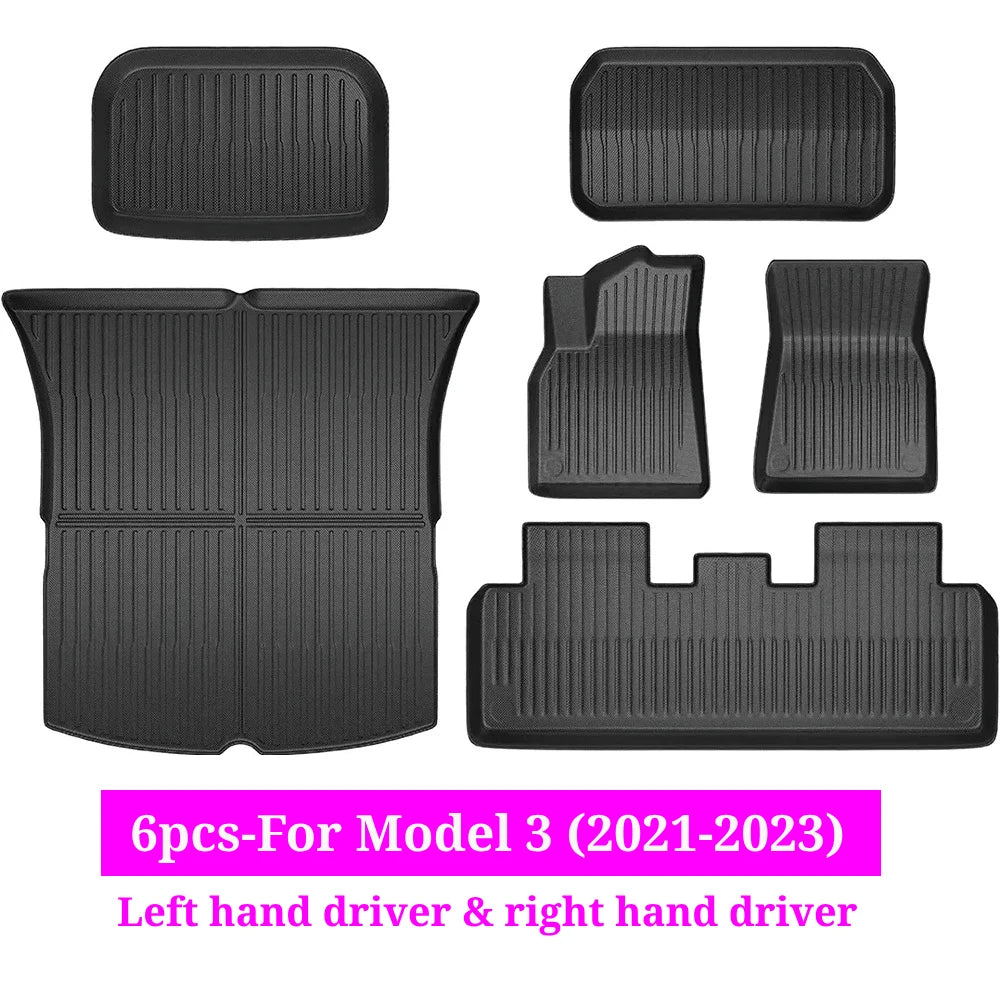tapis sol voiture noir rayures horizontales moderne antidérapant imperméable tapis avant arrière coffre