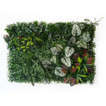 mural végétal artificiel feuilles fleurs moderne extérieur intérieur vert blanc