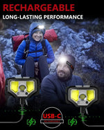 lampe frontale led rechargeable camping pêche course nuit mode géométrique multicolore noir blanc gris