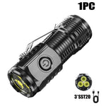 lampe torche rechargeable led 1000lm noir clip étanche 18350 compact usb emergency camping