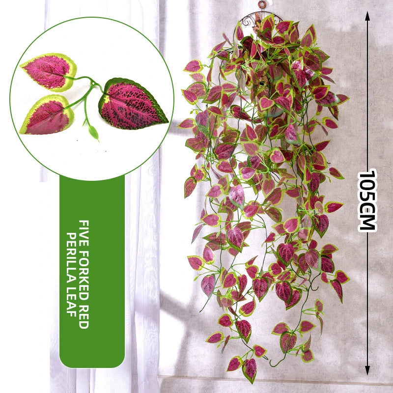 plante artificielle feuilles vertes brillantes moderne 105cm accroches extérieur décoration verte vigne intérieureextérieur