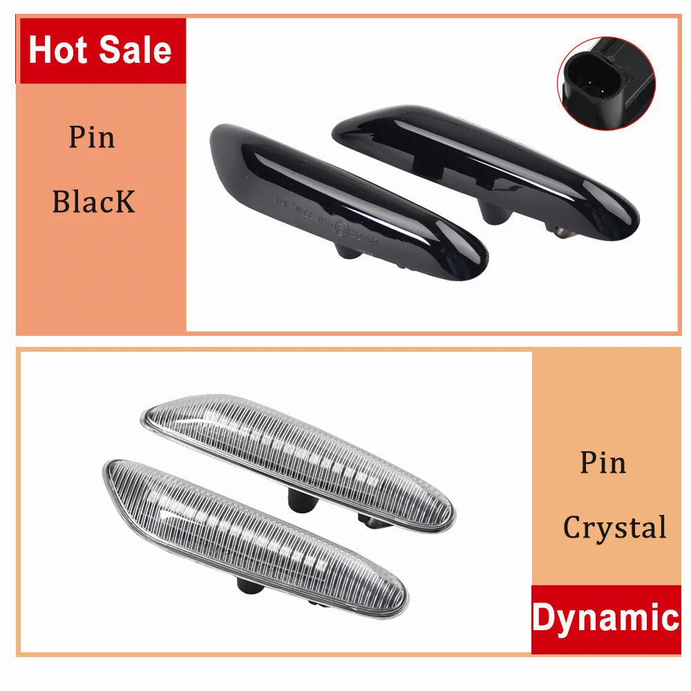 feux clignotants dynamiques led noir crystal bmw e60 e90 séquentiels adhésifs couvercle abs led