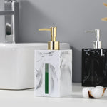 distributeur savon liquide céramique marbre blanc noir vert moderne salle bain parfum fleurs séchées