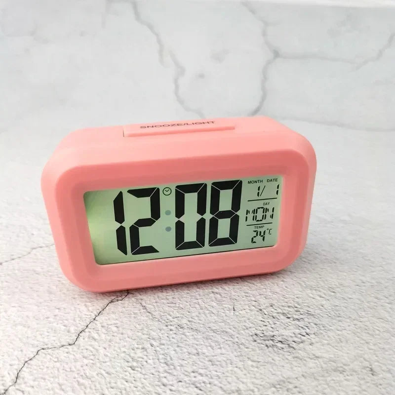 horloge numérique moderne rétroéclairée led quartz blanc noir vert rose bleu lcd