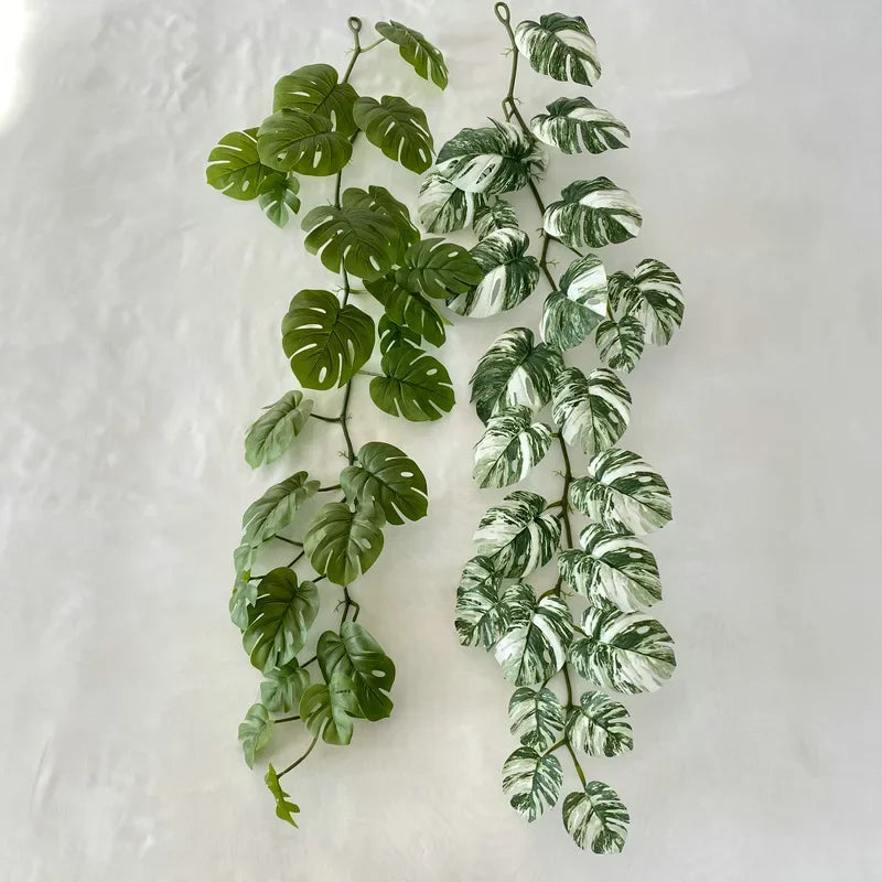 plante artificielle feuilles monstera décor maison moderne pot blanc décoration intérieure plante verte synthétique