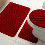 tapis bain moderne rose pâle texture boules respectueux environnement salle bain lavable machine séchage