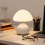 lampe table champignon blanc noir minimaliste interrupteur feutre antidérapant led usb nocturne chambre