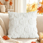 taies d'oreiller citrouille orange beige motifs imprimés jacquard doux polyester opaques maison