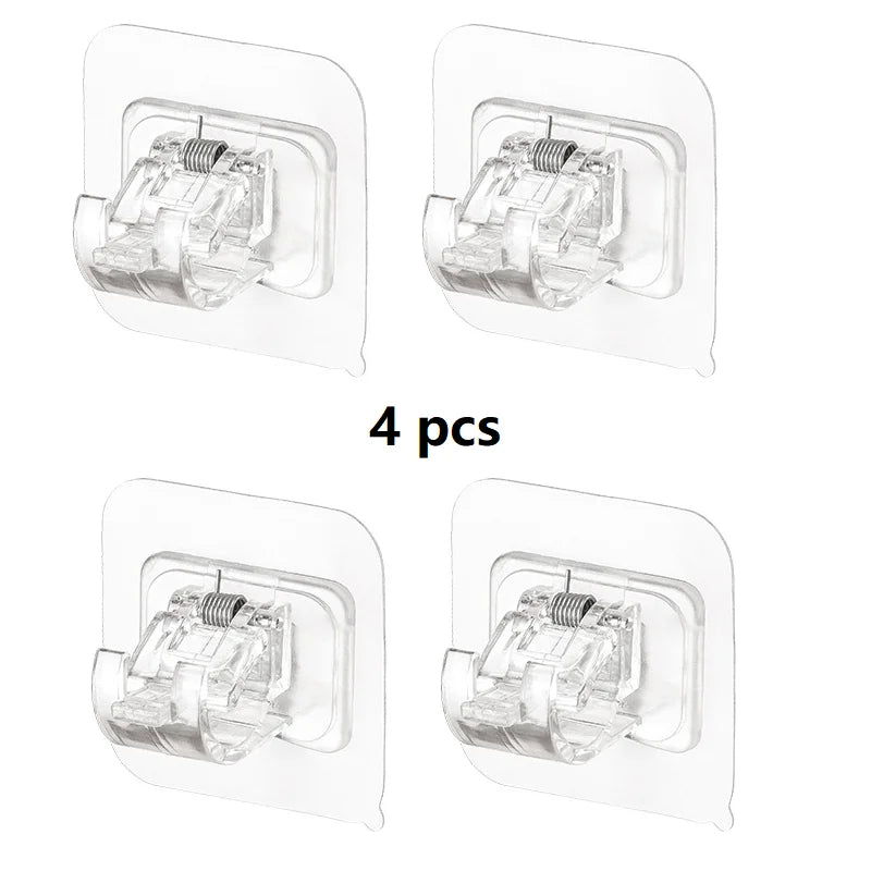 porte coudes rideau adhésifs transparents modernes accessoires rideaux ajustables clips crochets anneaux boucles plastique
