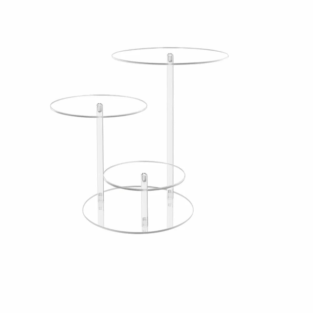 présentoir gâteaux transparent triple niveau cupcakes modernes élégants réutilisable multiple utilisations