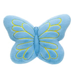 coussin papillon rose jaune bleu violet motif veines détaillées tissu éponge doux velouté mignon