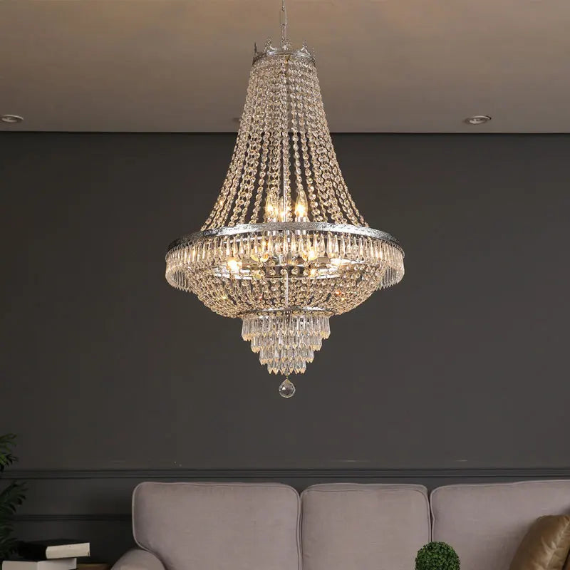 lustre led cristal argenté doré élégant transparentes facile certification ccc cqc echangelight