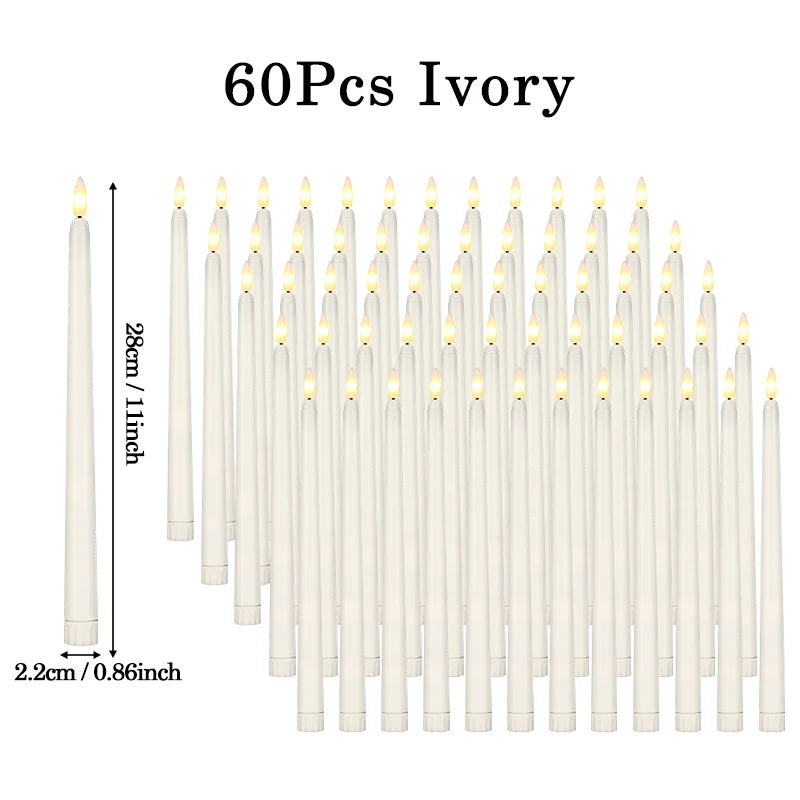 bougies led coniques sans flamme blanc modernes décoration mariage saint valentin dîner